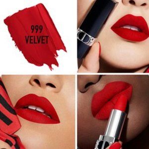 Dior Rouge Couture Lipstick Long Wear 999 Velvet Mitzah Edition Red 3 5g-0 12Oz